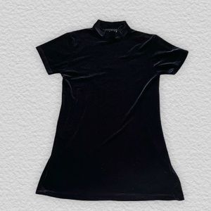Black Velvet Turtleneck Dress